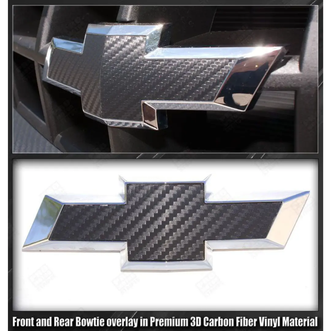 Chevrolet Camaro 2010-2013 Bowtie Emblem Carbon Fiber Vinyl Overlay Decals 1