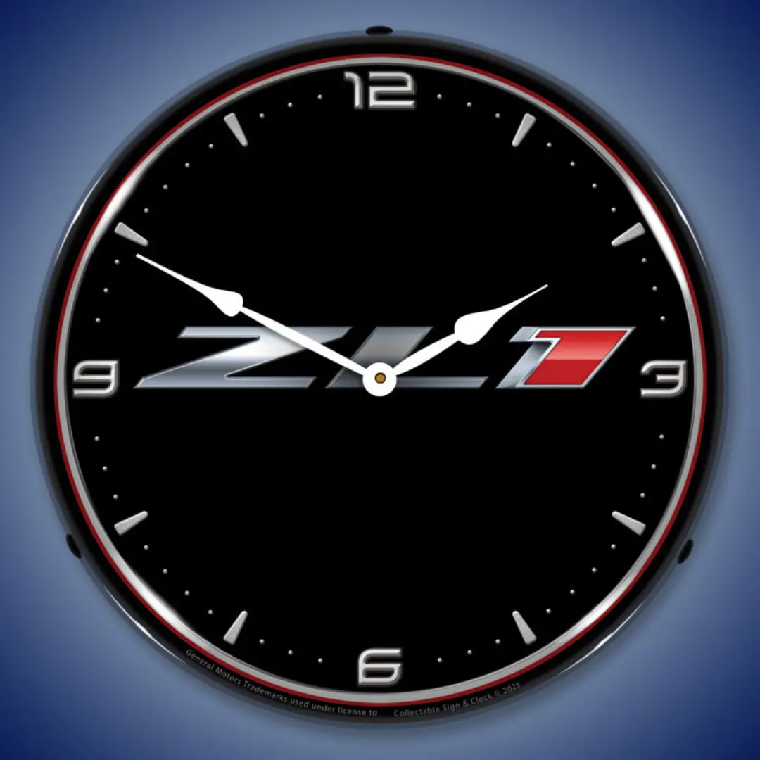 Chevy Camaro Zl1 Emblem Lighted Clock 1