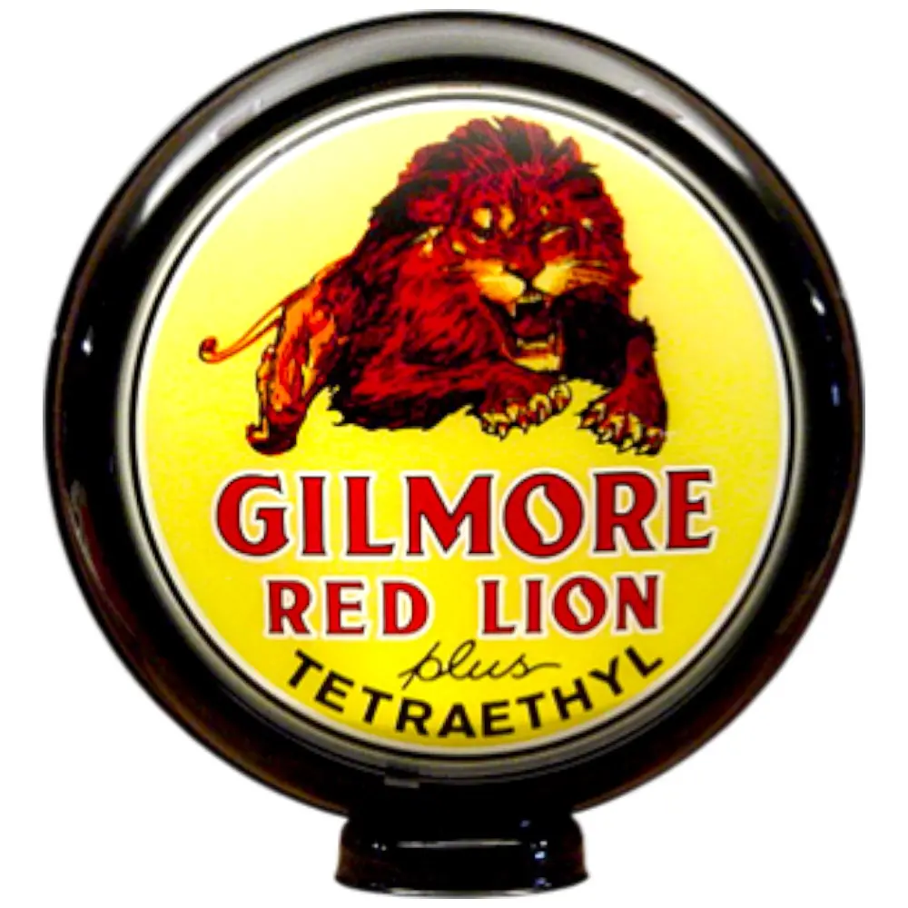Gilmore Red Lion Gasoline Lighted Globe Gas Pump Topper 1