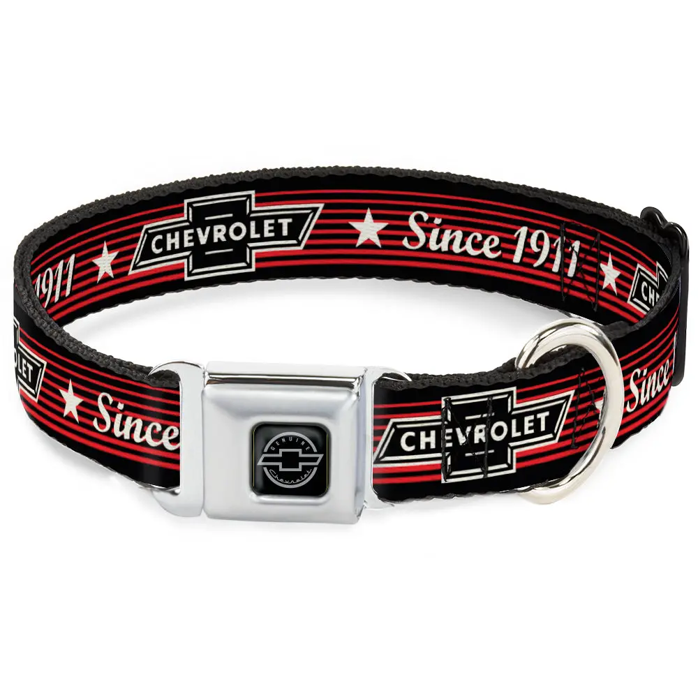 Vintage Chevrolet Bowtie Since 1911 Stars & Stripes Seatbelt Collar 1