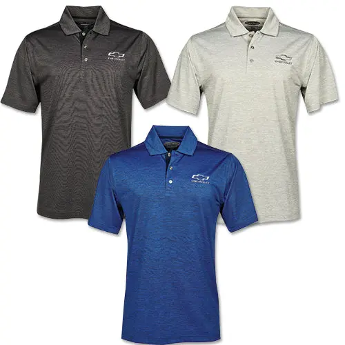Men's Chevrolet Bowtie Heather Striped Polo 1