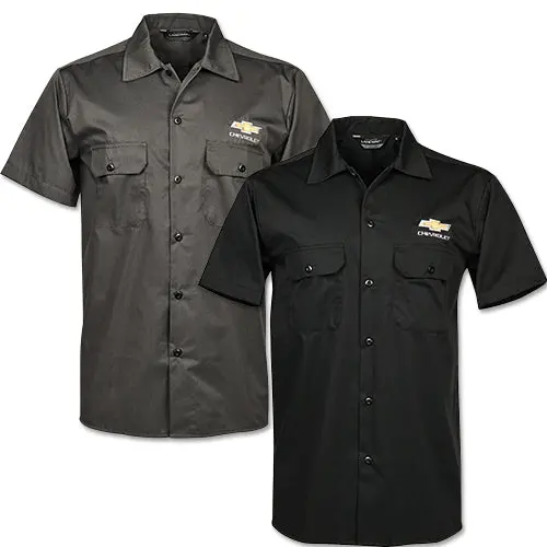 Chevrolet Gold Bowtie Men's Work Shirt 1