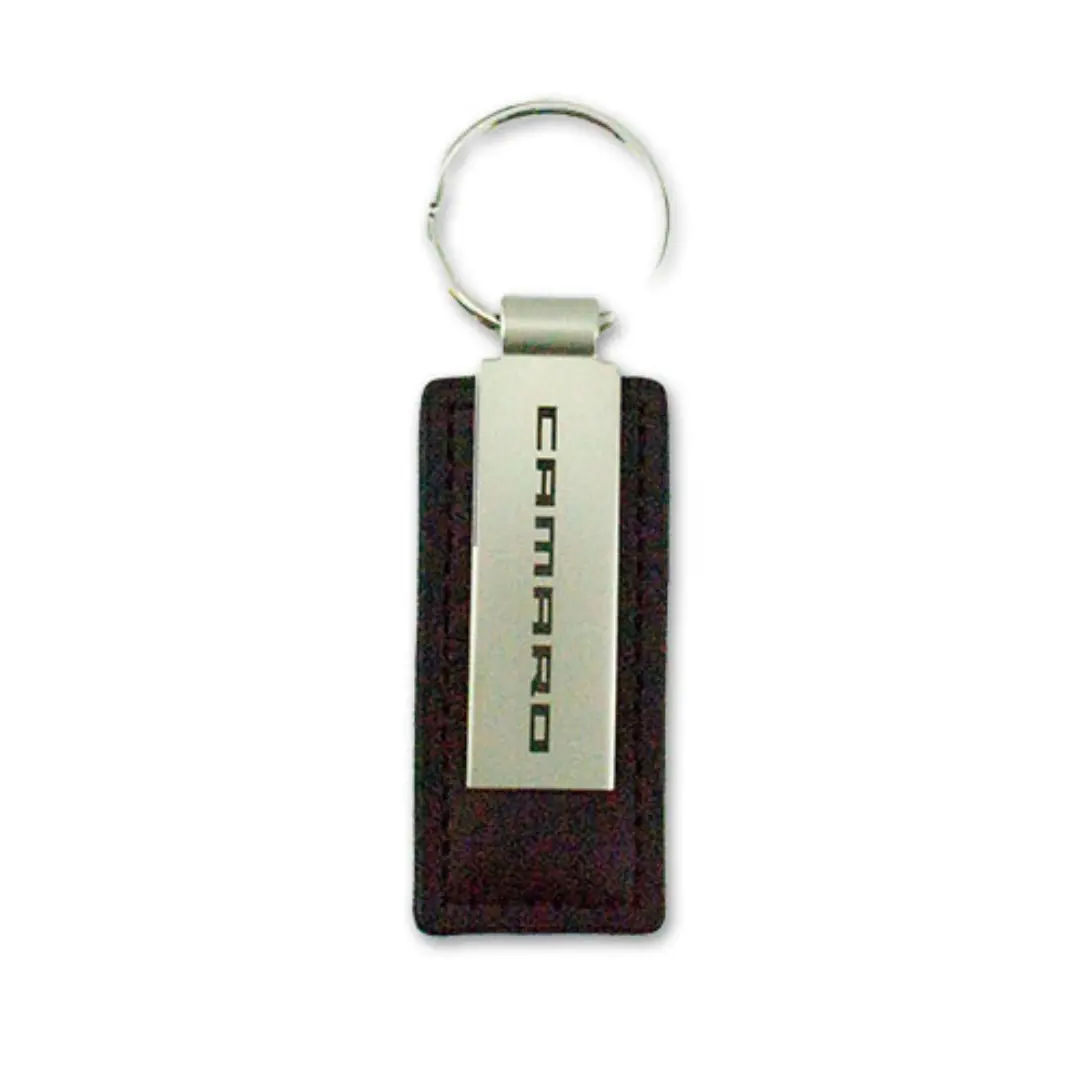 Camaro Metal And Leather Key Tag 1