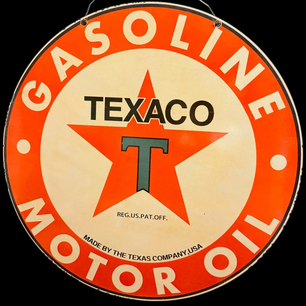 *Limited* Texaco Gasoline Double-Sided Large Porcelain Enamel On Steel (Ds 30-Inch) 1
