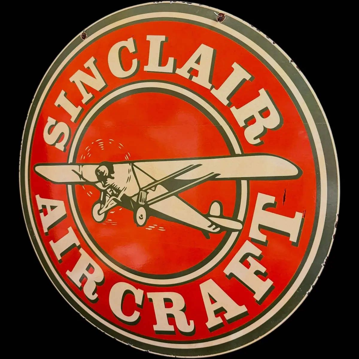 *Limited* Sinclair Aircraft Double-Sided Large Porcelain Enamel On Steel (Ds 30-Inch) 1