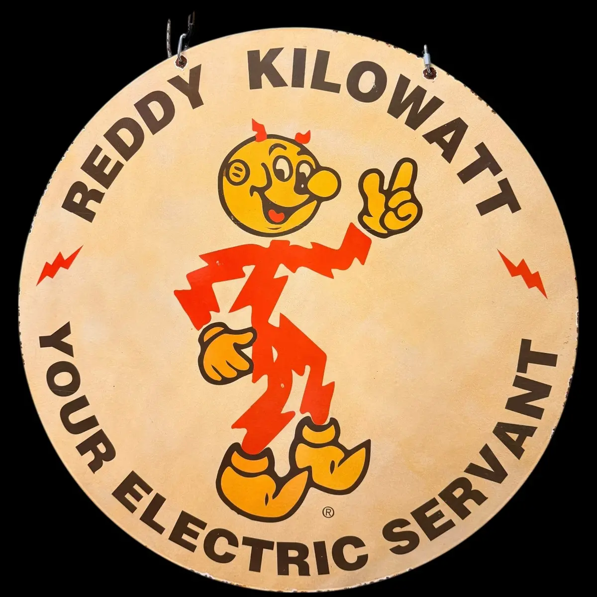 *Limited* Reddy Kilowatt Double-Sided Large Porcelain Enamel On Steel (Ds 30-Inch) 1
