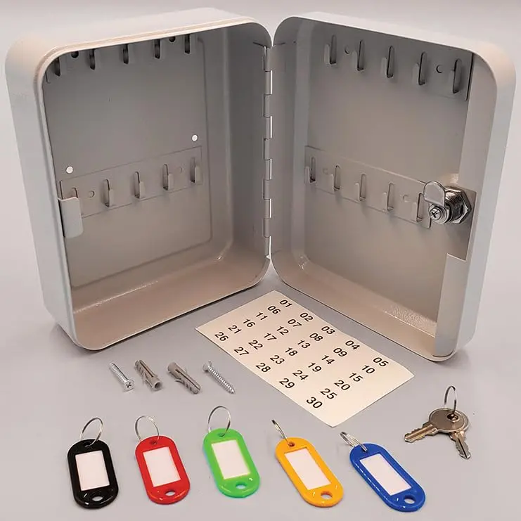 Heavy-Duty Automotive Key Control Cabinets For Car Key Management – Steel Locking Key Box With Key Fobs, Rings & Numbered Stickers – 20 Key Capacity – Secure Vehicle Key Storage For Dealerships, Car Rental, Service Centers 4