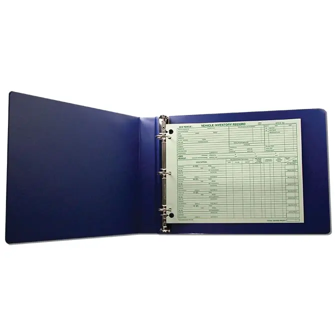Dark Blue Vehicle Inventory Records Binder – 12.75" X 9" 3-Ring Binder For Automotive Dealerships, Fleet Management, Vehicle Document Organization – Car Sales Record Binder 1