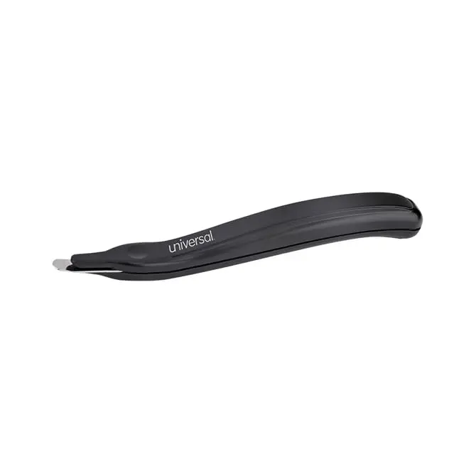 Premium 6" Black Wand Style Staple Remover - Effortless One-Motion Operation - Built-In Magnet For Cleanup - Durable Metal & Plastic Construction - Office, School & Home Use 1