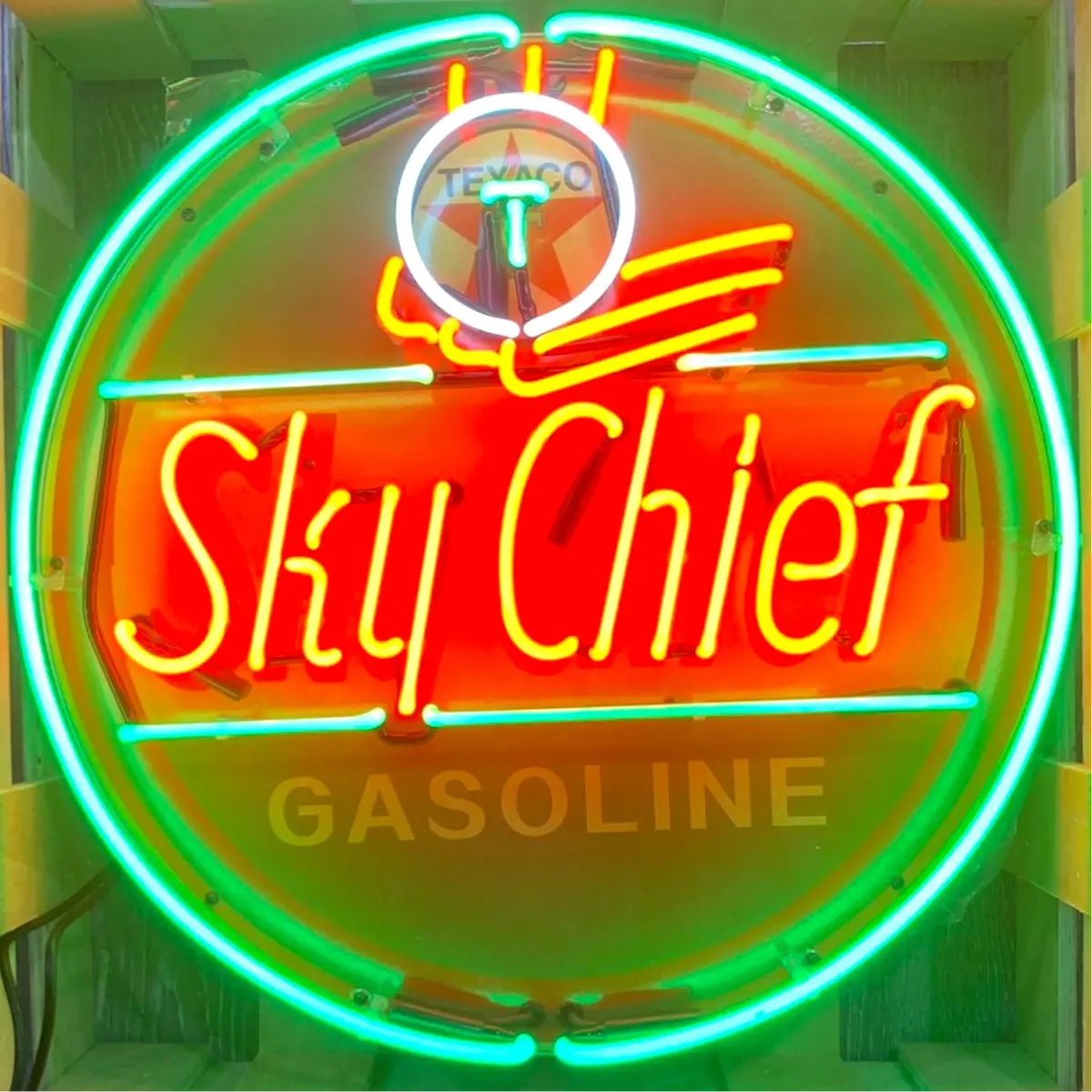 Sky Chief #1 Texaco Neon Porcelain Enamel Sign 1