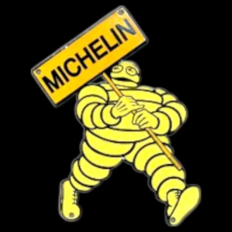 Michelin Man Original Bibendum Die Cut Metal Sign Authentic Porcelain Enamel Reproduction 1
