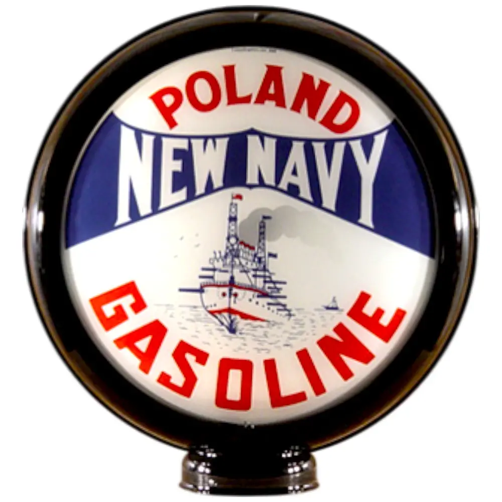New Navy Poland Gasoline Lighted Globe Gas Pump Topper 1