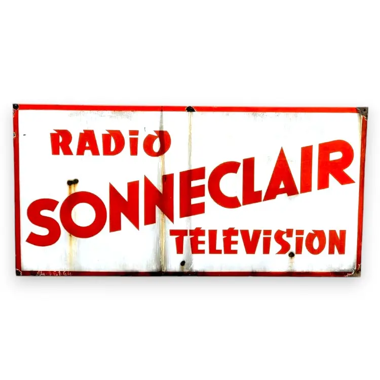 Radio Sonneclair Television Porcelain Enamel Vintage Metal Reproduction 1