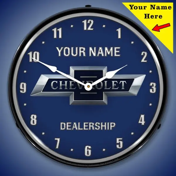Chevrolet Bowtie 100Th Anniversary Lighted Clock- Personalize Option 1