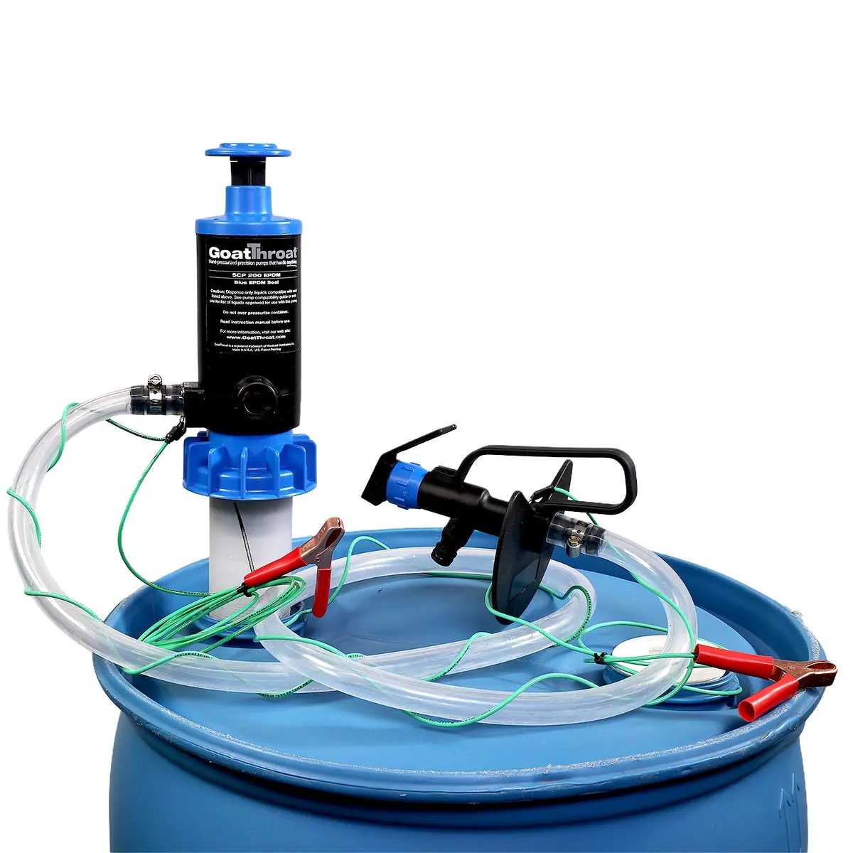 Groundable Drum Pump And Remote Tap With Epdm Seal, Pvc Hose, 5 Foot Section 1