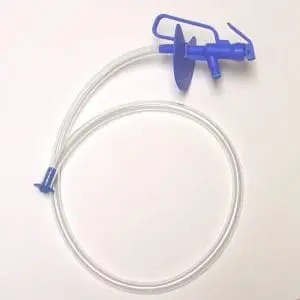 Remote Discharge Tap With Teflon And Kalrez Seals - Blue 1