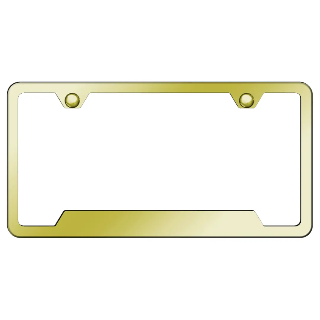 Gold Notched License Plate Frame - Stainless Steel 1