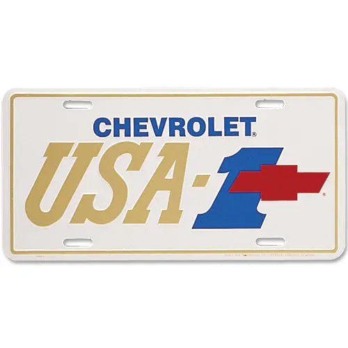 Chevrolet Usa-1 Red Bowtie License Plate 1
