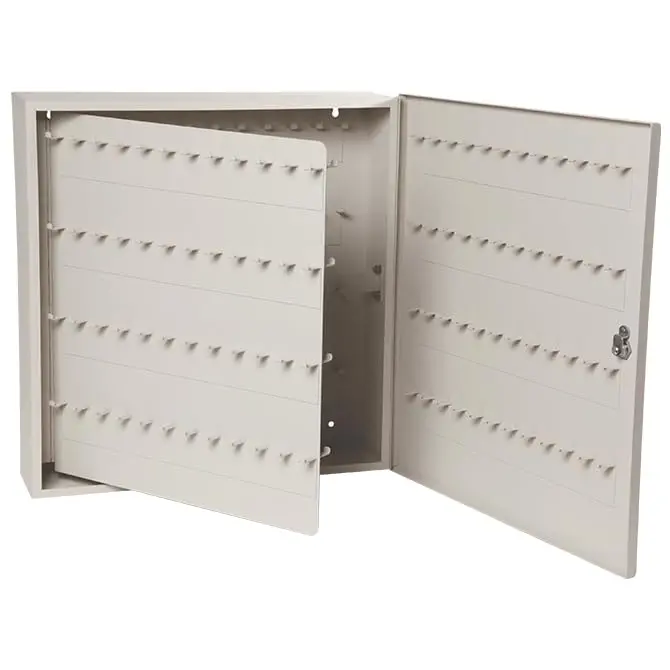 Heavy Duty Key Cabinet Extra Panel For Automotive Dealerships – Expands Key Storage Capacity By 96 Keys To Total 192 Keys – 18 Gauge Steel Locking Key Storage System With 1" Hooks In Neutral Putty 1