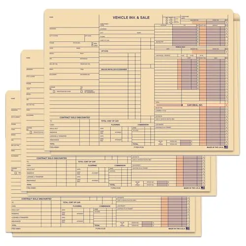 Heavy Duty Inventory & Sale Deal Jackets For Automotive Dealerships (Form #338) – 125# Buff Stock (9 Pt.) – Large 12" × 9" With 1/2" Extension – Tall Side Printing – Shrink-Wrapped 100-Pack 1
