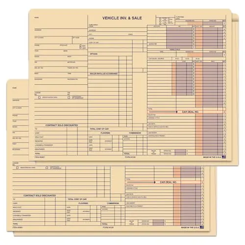 Heavy Duty Inventory & Sale Deal Jackets For Automotive Dealerships (Form #338) – 125# Buff Stock (9 Pt.) – Large 12" × 9" With 1/2" Expansion – Tall Side Printing – Shrink-Wrapped 100-Pack 1
