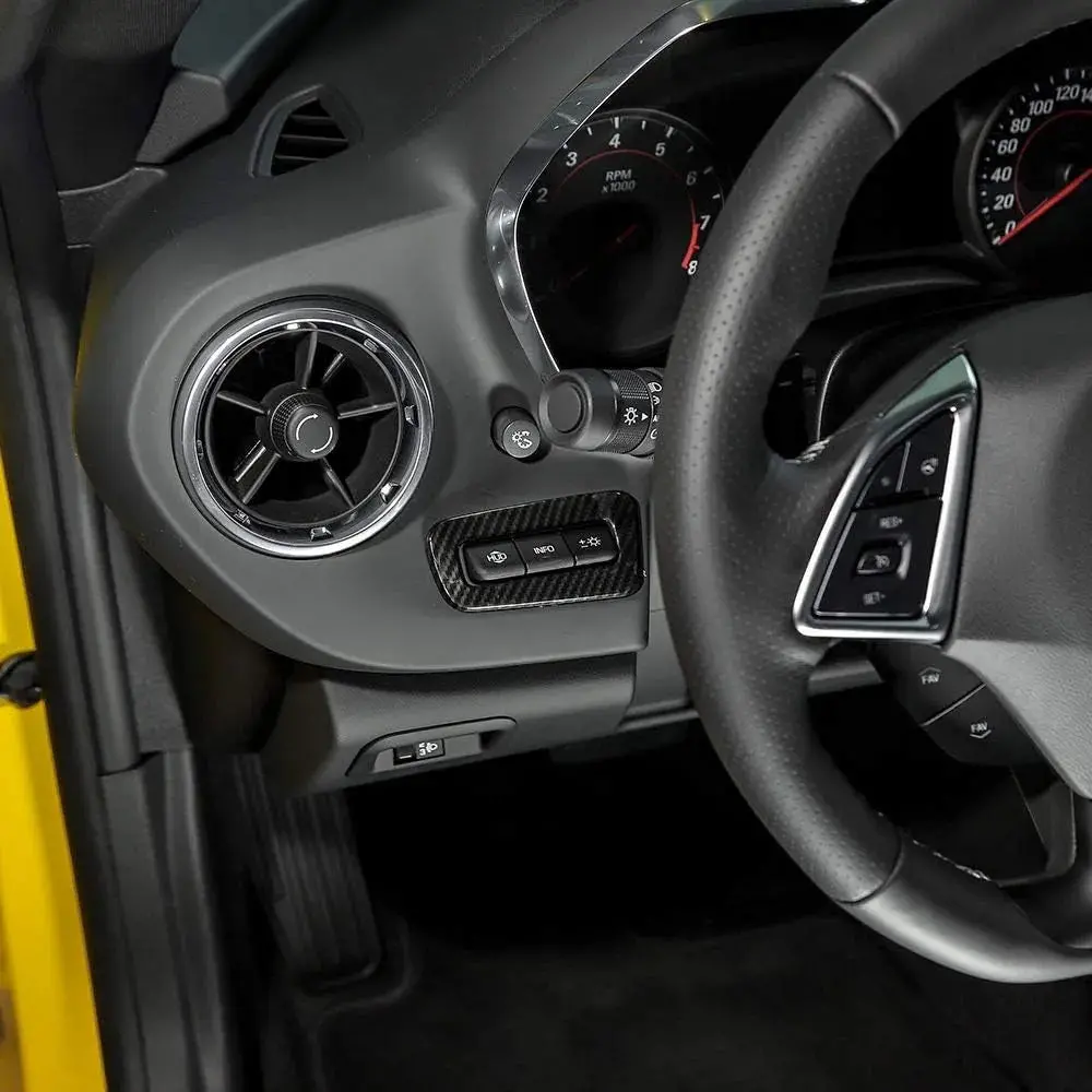 2016-2024 Camaro Real Carbon Fiber Heads Up Display Hud Button Control Trim Cover 1