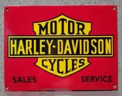 Harley Davidson Motorcycles Panel Porcelain Enamel Vintage Metal Reproduction 1