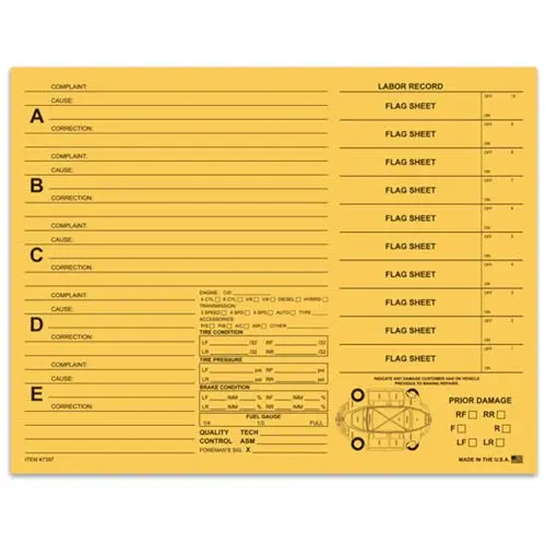Heavy Duty Repair Orders – 11" × 8.5" 1-Part 90# Index Printed Stock – Durable Work Order Forms For Car Dealerships, Automotive Repair Shops, Service Departments, Compatible With Work Order Systems 1