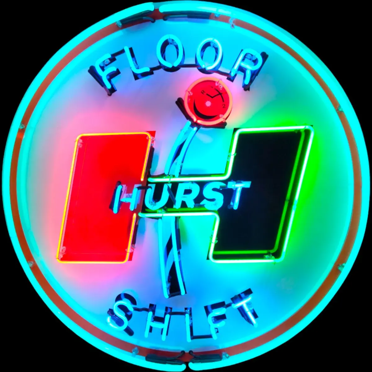Floor Shift Vintage Hurst Style Glass Neon Porcelain With Steel Can Reproduction 1
