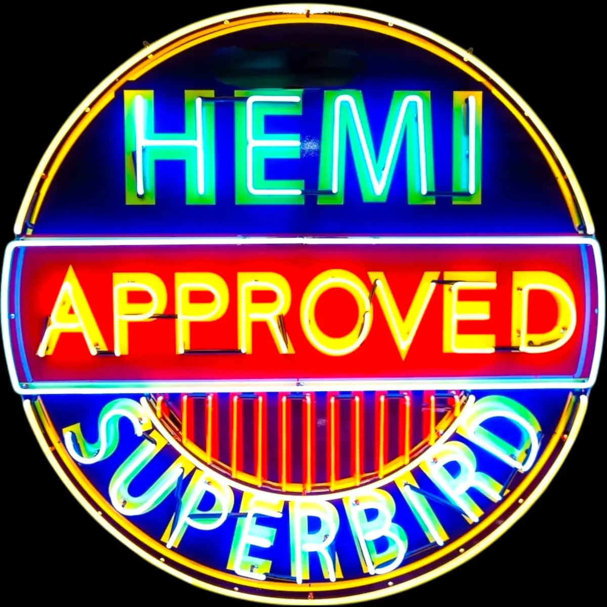 Hemi Approved Superbird - Vintage Dealer Display Real Neon Porcelain Can (24" - 48") 1