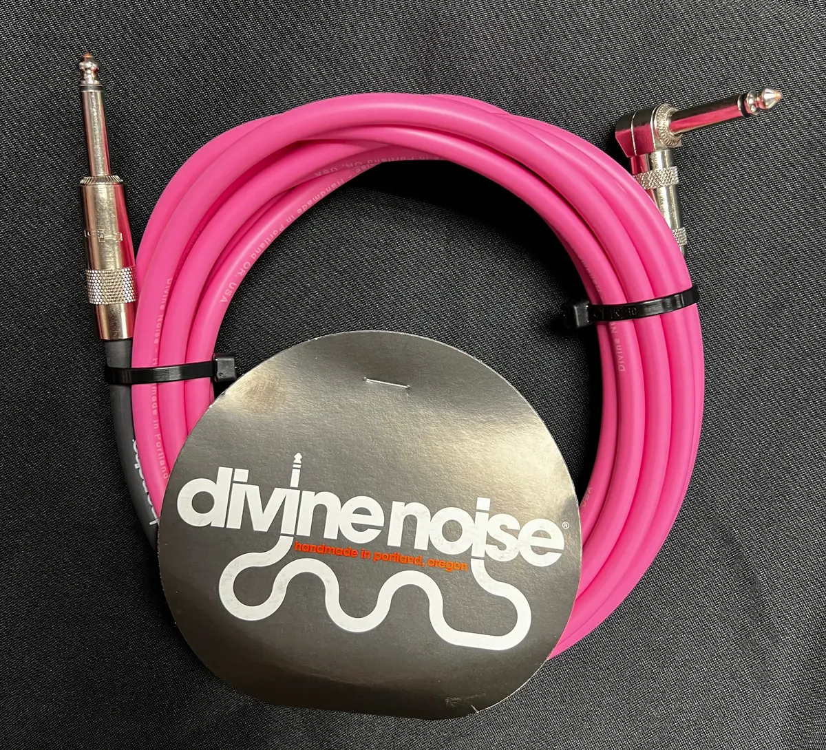 Divine Noise 15Ft Instrument Cable St-Ra (Straight-Right Angle) Pink *Free Shipping In The Usa* 1