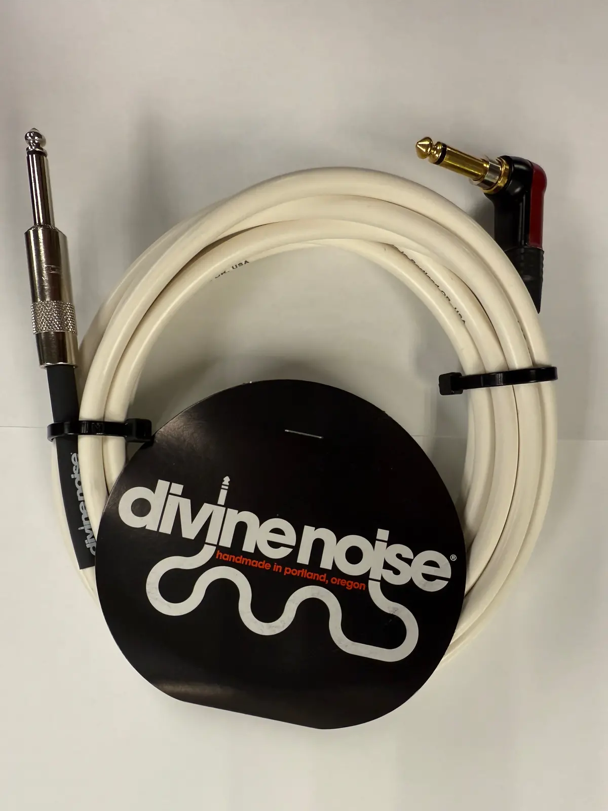 Divine Noise 15Ft Instrument Cable St-Ras (Straight-Right Angle Silent) White *Free Shipping* 1