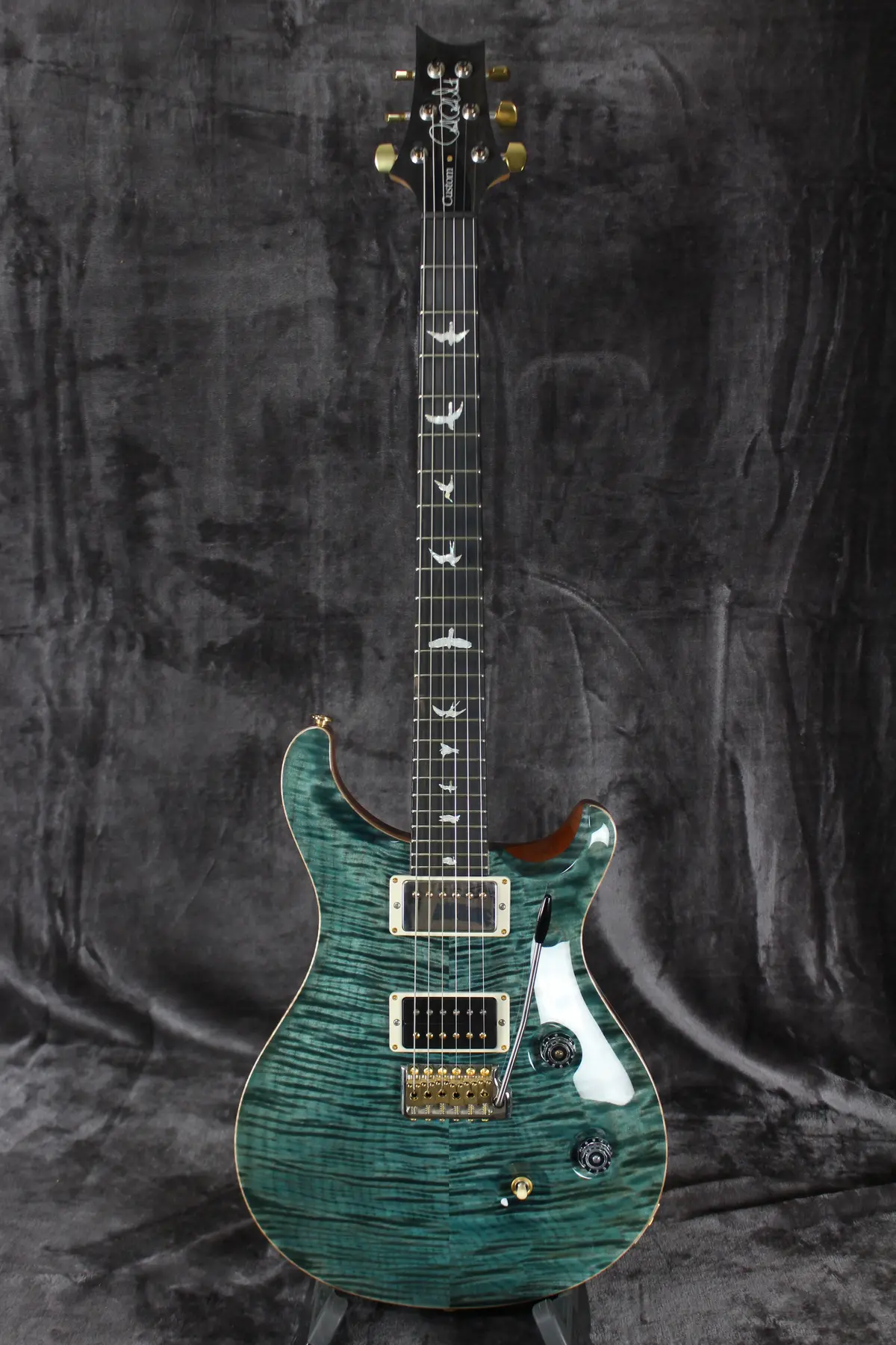 2019 Paul Reed Smith Custom 24 Wood Library 10 Top Prs Blue Crab Blue 1
