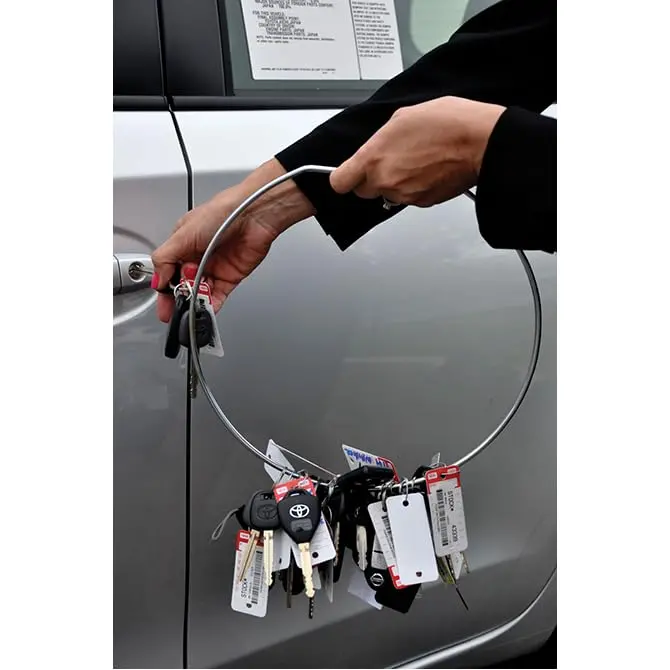 Heavy Duty Key Organization Jail Ring With Screw Fastener – 10" Chrome Plated Steel Key Ring – Flat Top Surface & Pivoting Bottom For Easy Key Management And Application 1