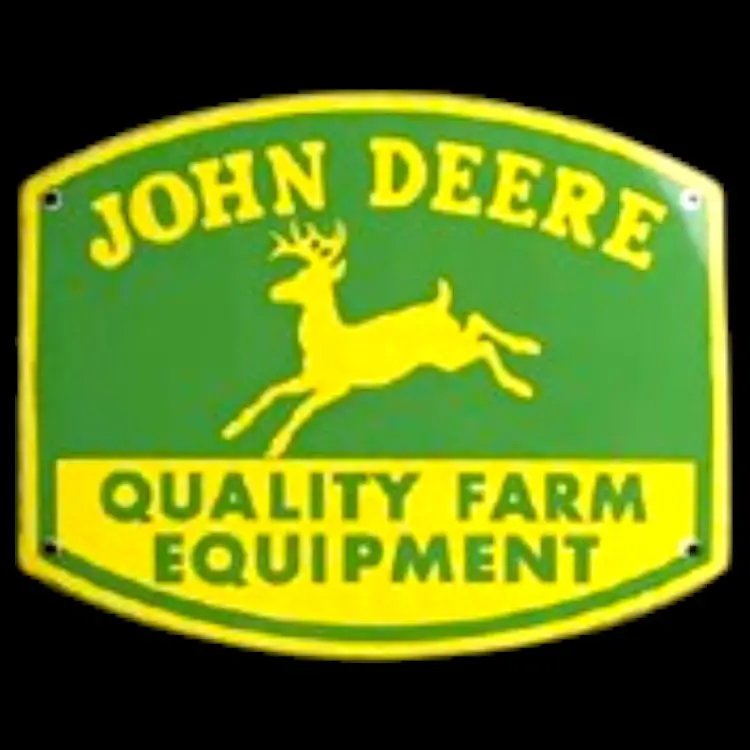 John Deere Quality Farm Die Cut Porcelain Vintage Metal Sign 1