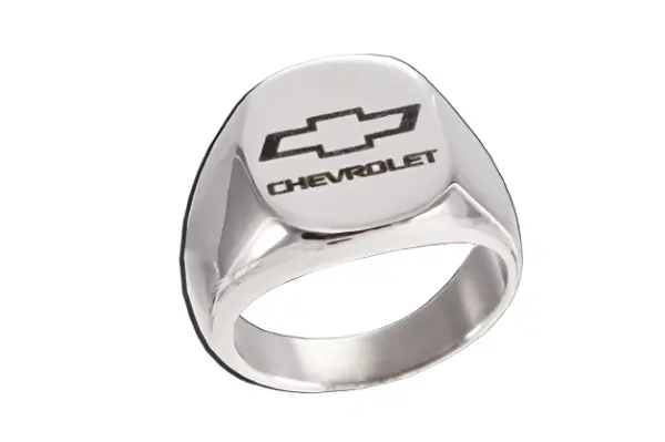 Chevy Bowtie Emblem | Polished Signet Ring 1