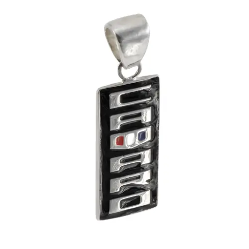 Camaro Emblem Vertical Pendant | Sterling Silver 1