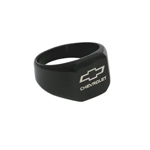 Chevrolet Bowtie Black Stainless Signet Ring 1