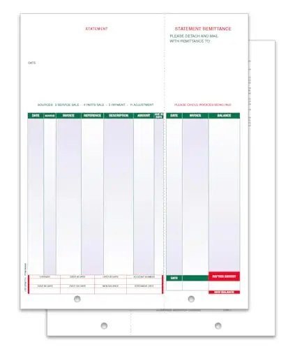 Laser Statements For Automotive Dealerships And Service Centers - 8-1/2" X 11" 1-Part 20# White Laser Paper - Compatibile With Most Computerized Systems - Horizontal/Vertical Perforation 1