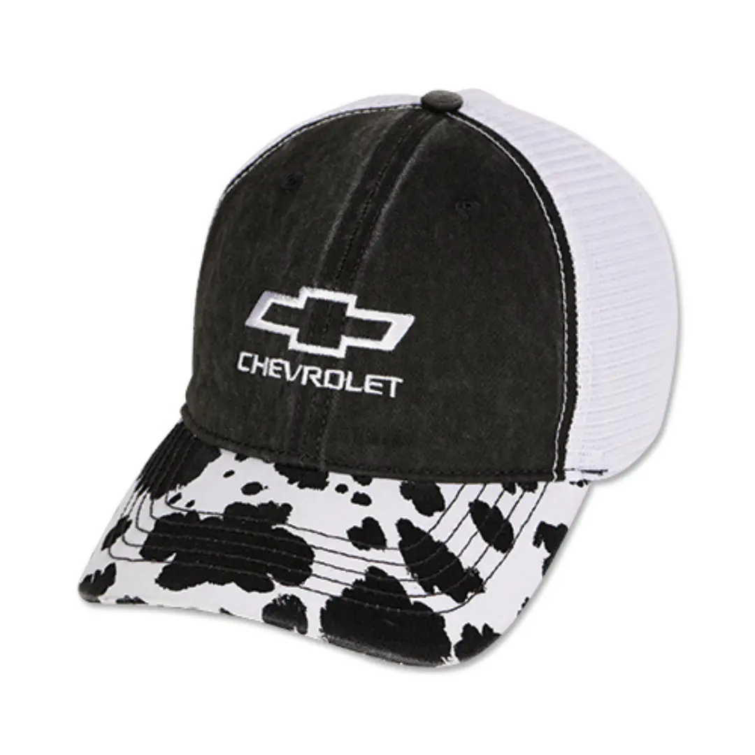 Ladies Chevrolet Bowtie Cow Print Ponytail Hat / Cap 1