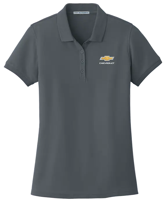 Ladies Chevrolet Gold Bowtie Core Classic Pique Polo 1