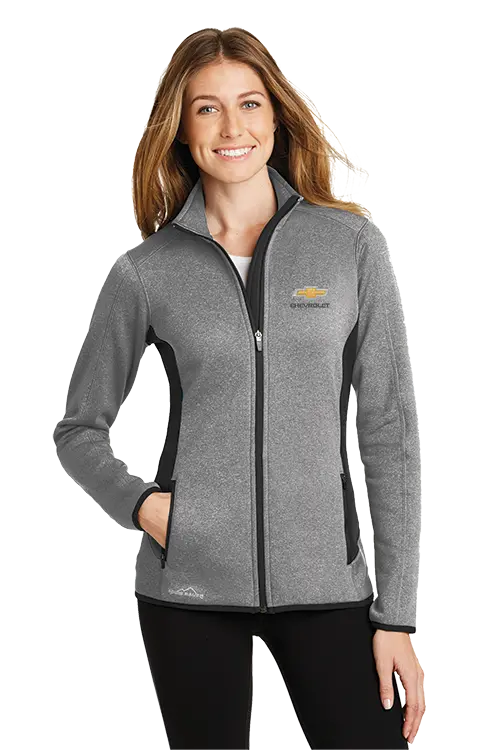 Ladies Chevrolet Gold Bowtie Eddie Bauer Full Zip Fleece Jacket 1