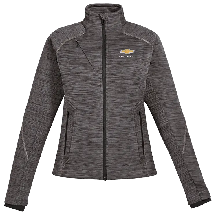 Ladies Chevrolet Gold Bowtie Full Zip Bonded Fleece Jacket 1