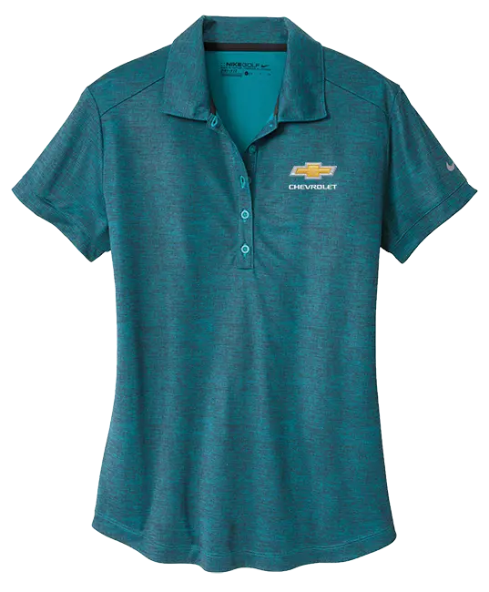 Ladies Chevrolet Gold Bowtie Nike Golf Dri-Fit Crosshatch Polo 2