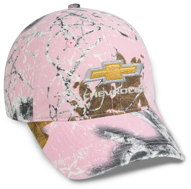 Ladies Chevrolet Gold Bowtie Pink Camo Hat 1