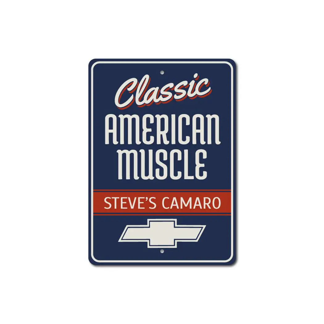 Personalized Classic American Muscle Camaro Sign 1