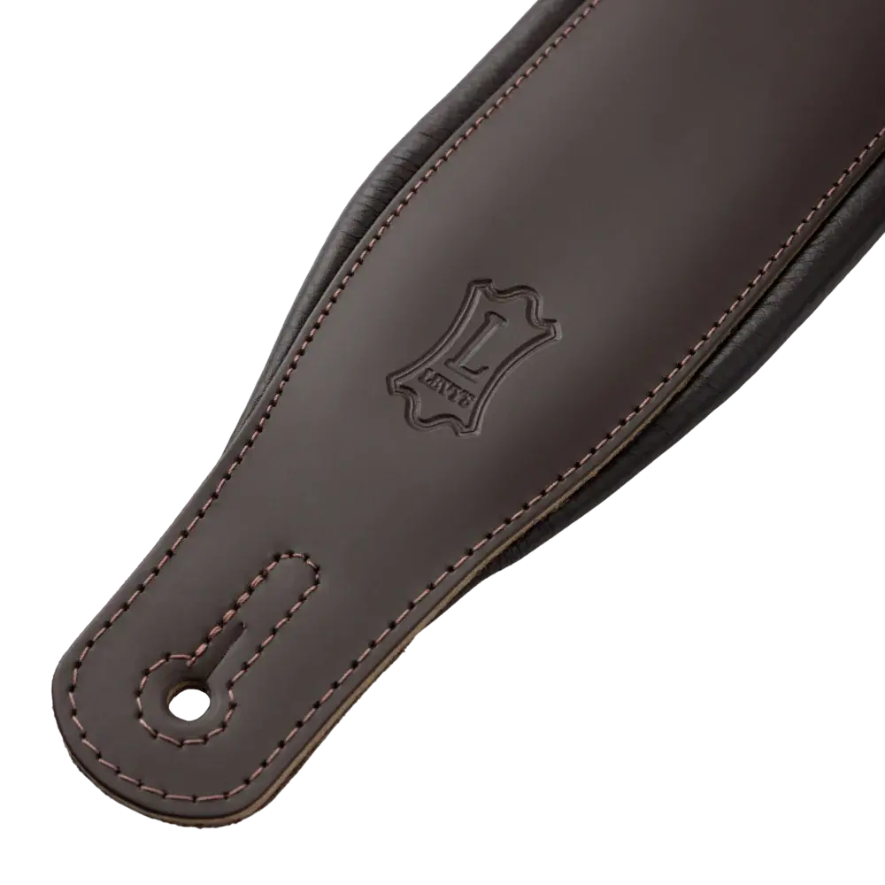 Levy's Amped Leather Series M26pd-Dbr-Dbr Guitar Strap *Free Shipping In The Usa* 2