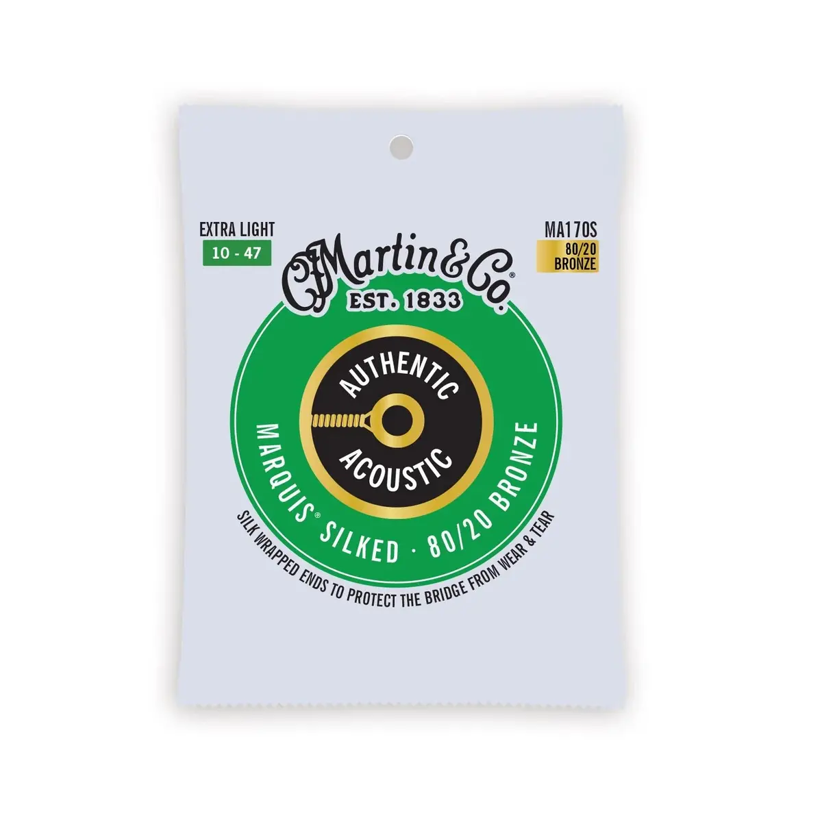 Martin Ma170s Sp 80/20 Bronze Authentic Acoustic Guitar Strings Extra Light 10-47 1