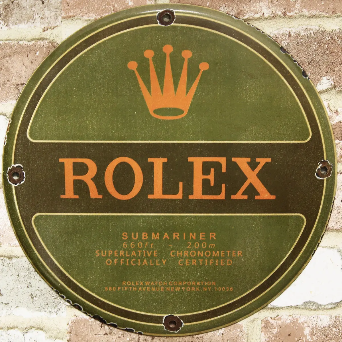 Rolex Submariner Vintage Watch Porcelain Enamel Sign (12In) 1