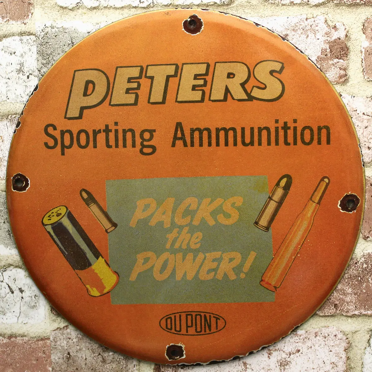 Dupont Peters Sporting Ammunition Porcelain Enamel Sign (12In) 1